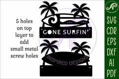 Surf board Key holders for metal and laser cutting Product Image 4