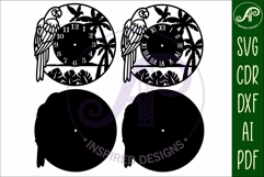 Parrot clock wall clock laser cut files Product Image 3