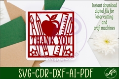 Teacher square name sign svg laser Product Image 4