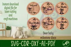 Baby monthly milestone discs SVG woodland deer theme Product Image 4