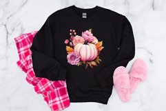 Pink Floral Pumpkin Sublimation PNG, Pink Pumpkin PNG Product Image 4