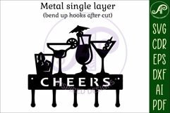 Cocktails Key holder designs for wood and metal Product Image 4