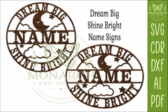 Personalized Dream Big Shine Bright Moon Nursery Name Sign Product Image 4