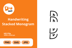 Handwriting Stacked Monogram Product Image 1