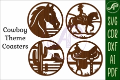 Western Cowboy Coasters SVG, Ranch Rodeo theme 2 Product Image 4