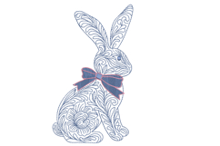 Easter Floral Bunny Machine Embroidery Product Image 1