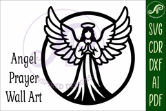 Guardian Angel Name Sign SVG, Praying Angel Wall Art Laser Product Image 4