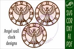 Angel Wall Clock SVG, Christian Laser Cut Clock Product Image 4