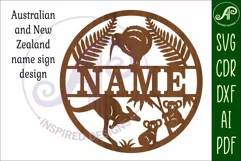 Australian and New Zealand name sign svg laser cut template Product Image 4