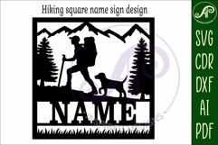 Hiking square named wall sign or card topper svg Product Image 4