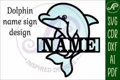 Dolphin name sign svg laser cut file Product Image 4