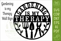 Gardening Is My Therapy SVG Laser Cut Garden Sign File Product Image 4
