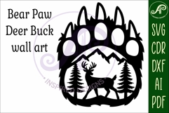 Bear paw print with Deer Buck wall sign Product Image 4