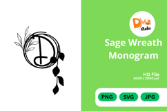 Sage Wreath Monogram Product Image 1