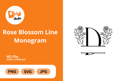 Rose Blossom Line Monogram Product Image 1