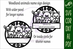 Woodland animals name sign design for laser cutting Product Image 5