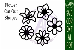 Flower Silhouette Cut out designs 5 Product Image 4