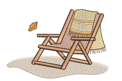 Plaid Chair Embroidery Design Cozy Fall Decor Rustic Autumn Product Image 1