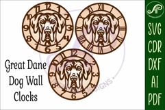 Great Dane Dog clock wall clock laser cut file Product Image 4