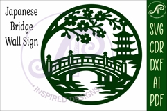 Japanese Bridge Wall Art SVG Laser Cut File, Pagoda Cherry Product Image 4