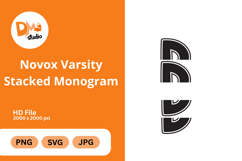 Handwriting Varsity Stacked Monogram Product Image 1