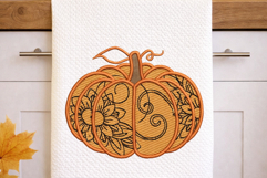 Floral Pumpkin Embroidery Design Fall Sunflower Harvest 4x4 Product Image 1