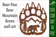 Bear paw print with bear wall sign Product Image 4