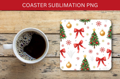 square coaster seamless pattern - christmas tree ribbon Product Image 1