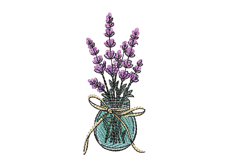 Lavender Bouquet in Jar Embroidery Design Product Image 1