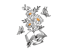 Floral Book Machine Embroidery Design Product Image 1