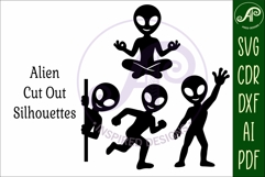 Alien Silhouette Shapes, UFO Cut outs 3 Product Image 4