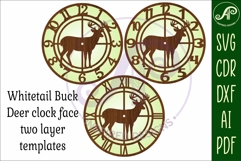Whitetail Buck Deer hunting clock wall clock laser cut files Product Image 4
