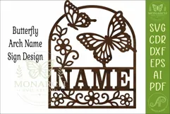 Butterfly Floral Name Sign SVG, Personalised Girls Bedroom Product Image 4
