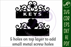 Flower flourish home Key holder designs for wood and metal Product Image 4