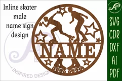 Inline skater male name sign, SVG, sports themed wall art Product Image 4