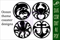 Ocean, nautical Coasters, laser cut out beach designs 1 Product Image 4