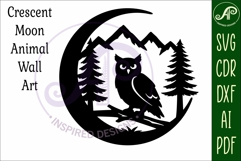 Crescent Moon Owl animal wall sign Product Image 4