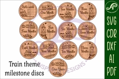 Train themed Baby monthly milestone discs SVG Product Image 5