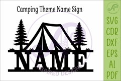 Camping Family Name Sign SVG, Tent Name Sign Laser Cut Product Image 4