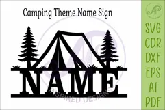 Camping Family Name Sign SVG, Tent Name Sign Laser Cut Product Image 4