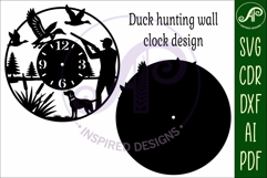 Duck hunting clock wall clock laser cut files Product Image 4