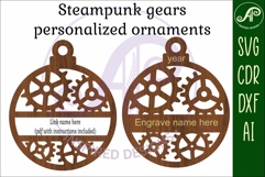 Steampunk Gears personalized Christmas Ornament SVG Product Image 4