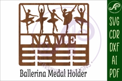 Ballerina Theme Medal Holder Name svg laser cut Product Image 4