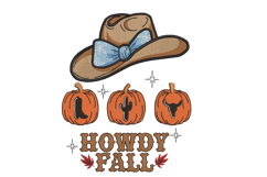 Howdy Fall. Cowboy hat, three little pumpkins Product Image 1