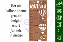 hot air balloon personalized kids height chart in Metric Product Image 4