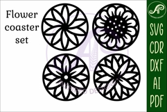 Floral Coasters, laser cut out flower coaster d3 Product Image 4