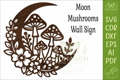 Moon Mushroom Wall Art SVG | Whimsical Woodland Decor Product Image 4