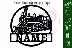 Steam Train name sign design for laser cutting Product Image 4