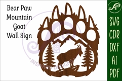 Bear paw print with Mountain Goat wall sign Product Image 4