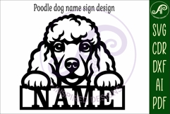 Poodle dog name sign svg laser cut file Product Image 4